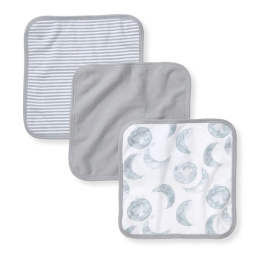 Hello Moon Organic Cotton Knit Terry Washcloths 3 Pack