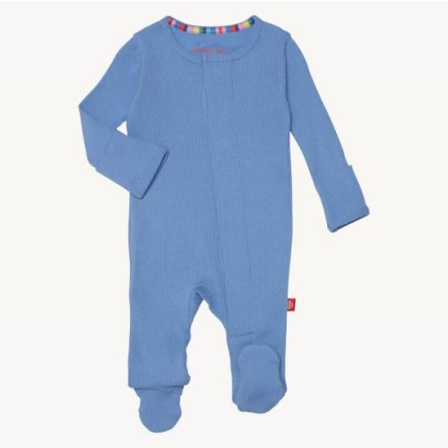 Magnetic Me Blue Skies Ribbed Organic Cotton Footie