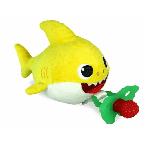 Baby Shark - RaZbuddy RaZberry Teether/Pacifier Holder w/Removable Baby Teether Toy - 0M+ - Bpa Free - RaZbaby