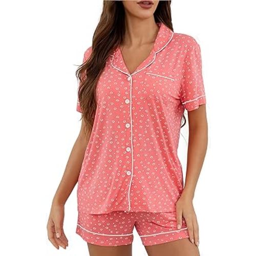 Pajama Sets For Women 2 Piece PJ Sets Short Sleeve Lounge Set Fashion Sleepwear XS-3XL