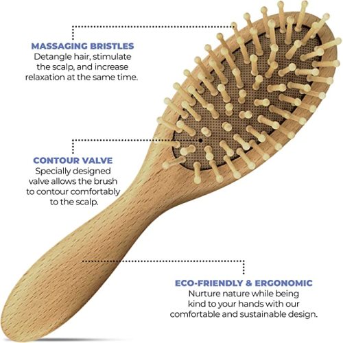 OCCObaby 3-PC Wooden Baby Brush and Comb Set - Baby Comb for Cradle Cap - Baby Comb and Brush Set for Baby Grooming - Baby Brush Set for Newborns - Baby Scalp Brush for Cradle Cap - Toddler Comb