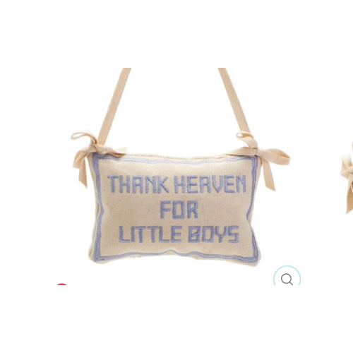 THANK HEAVEN EMBROIDERED PILLOW DOOR HANGER