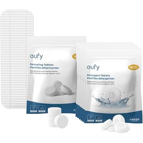 eufy Baby Bottle Washer Cleaning Kit: 180 Detergent Tabs, Descaler, Filter