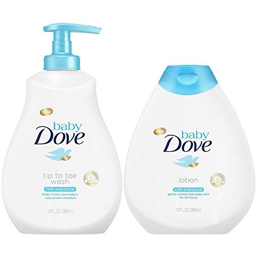 Baby Dove Rich Moisture Bundle, Tip to Toe Wash and Lotion, 13 Ounce Each 