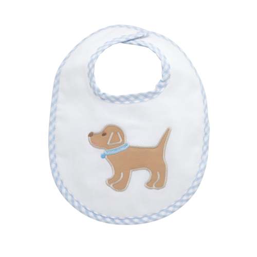Puppy Applique Basic Bib, Blue