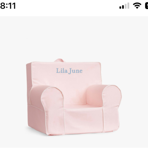 My First Anywhere Chair®, Pearl with White Piping