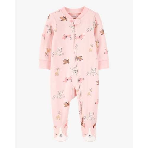 Baby Girl Dog Print 2-Way Zip Cotton Sleep & Play Pajamas - Pink - Carter's | Carter's
