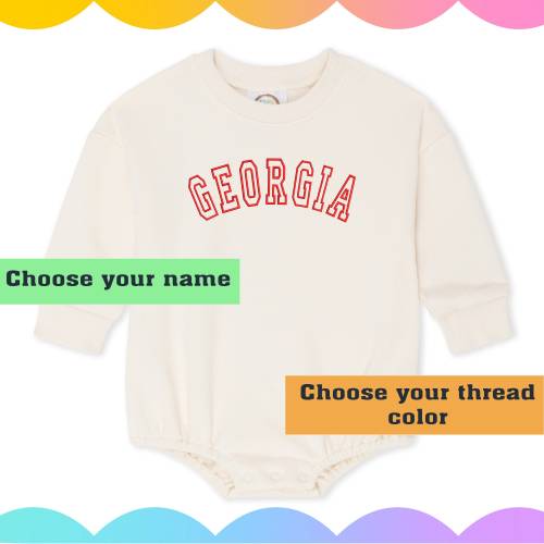 Game Day Sweatshirt Bubble, Football Fan Embroidered Outfit, Sweatshirt Bubble, Football Team Baby Bubble, Football Fan Baby Gift