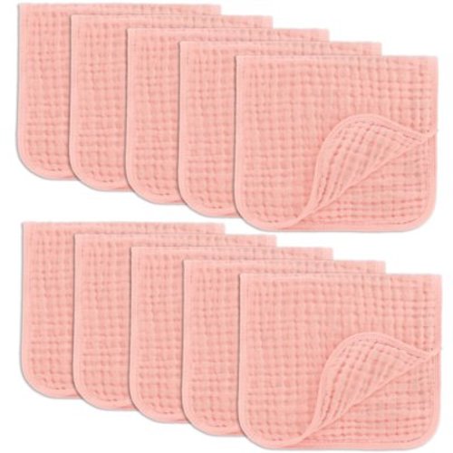 Comfy Cubs Muslin Burp Cloths - Large 100% Cotton Washcloths, 6 Layers (Lace, 10-Pack, 20"X10")