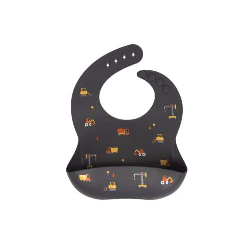 Construction Trucks Silicone Bib