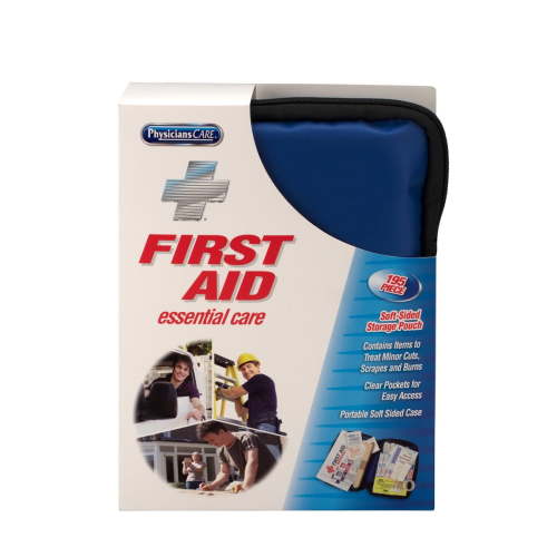 First Aid Only Essential Care First Aid Kit, Fabric Case, 194 Pc HSA/FSA Eligible