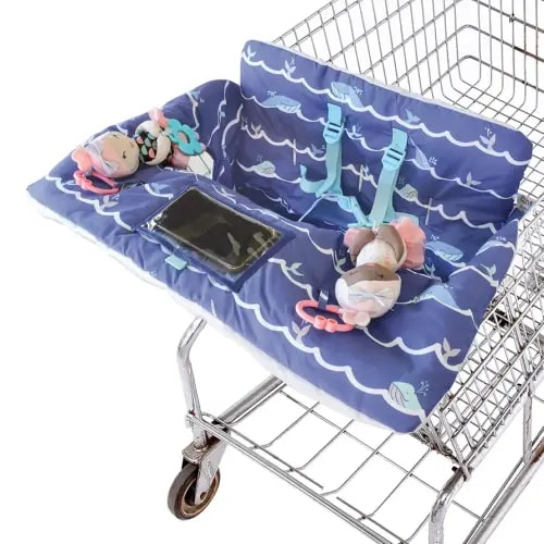 Travel Bug Baby and Toddler Shopping Cart Cover & High Chair Cover - Whales