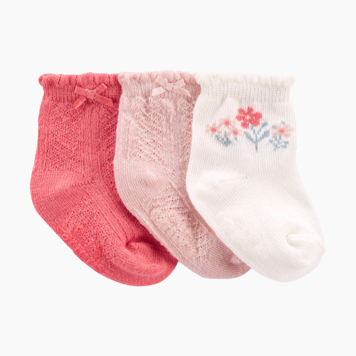 Carter's Pointelle Socks (3 Pack) - Pink, NB