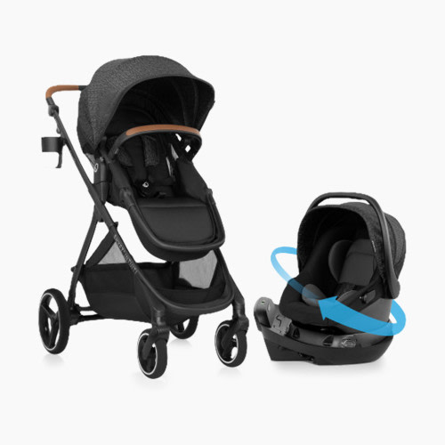 Evenflo Shyft Intuiti Travel System with Revolve180 LiteMax NXT Rotational Infant Car Seat - Black Shale