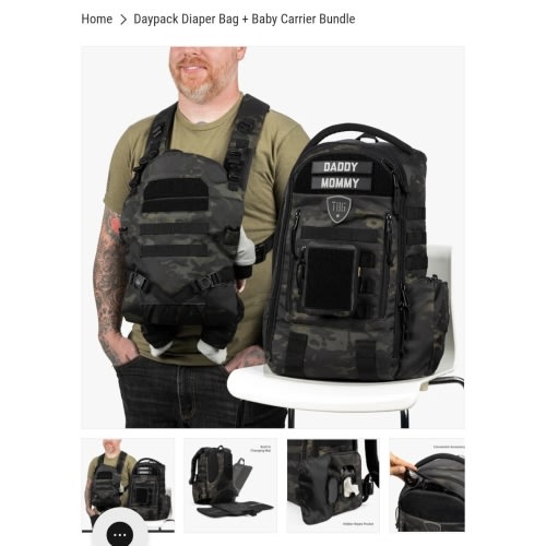 Daypack Diaper Bag + Baby Carrier Bundle by Tactical Baby Gear