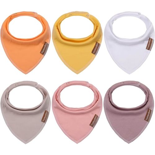 Baby Bandana Drool Bibs 6-Pack Made with 100% Organic Cotton, Absorbent and Soft Unisex (6 Pink Girl)
