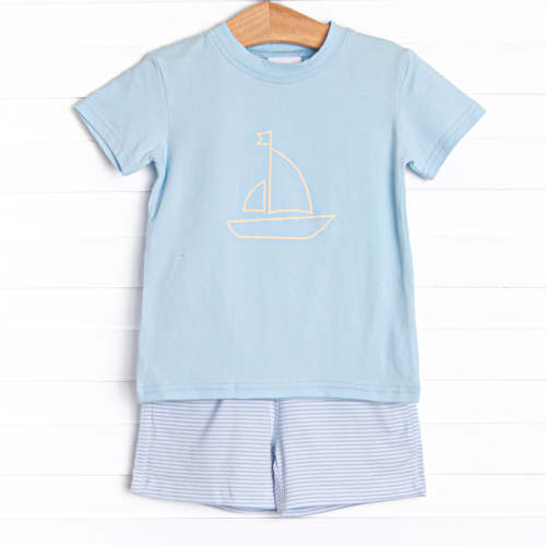 Sailboat Seas Short Set, Blue
–
Stitchy Fish