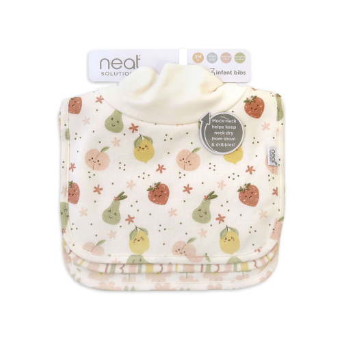 Neat Solutions 3 Pack Girl Printed Mockneck Bib