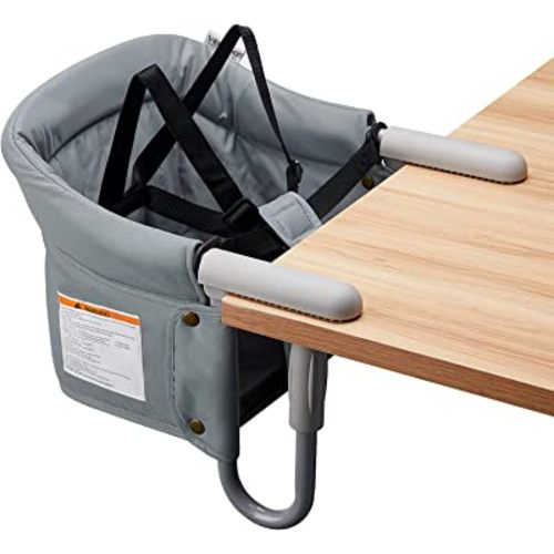 Hook On Chair, VEEYOO Clip On High Chair Folding Fast Table Chair with Storage Bag, Portable Baby Feeding Seat Attach to Table for Home and Travel