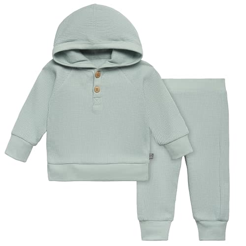 Modern Moments by Gerber Baby Girls' Mini-Waffle 2-piece Hoodie and Pant Set