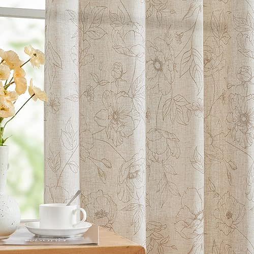 Linen Floral Curtains