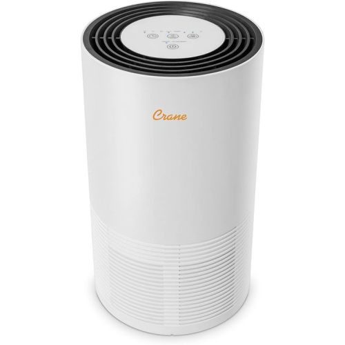 Crane Air Purifier with True HEPA Filter, Germicidal UV Light, 300 Sq Feet Coverage, Timer Function, Sleep Mode, Washable Particle Filter, EE-5068