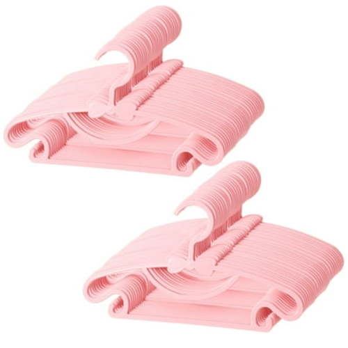 KABOER 100 Pcs Baby Hangers for Closet, Plastic Kids Hangers for Nursery, Childrens Hangers, Cascading Plastic Childrens Hangers and Infant Hangers for Closet