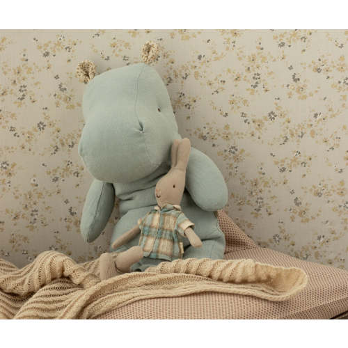 Maileg Medium Hippo Stuffed Animal - Blue