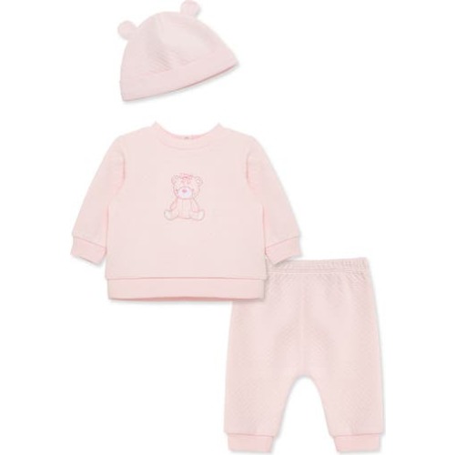 Bear Quilt Sweatshirt, Pants & Hat Set