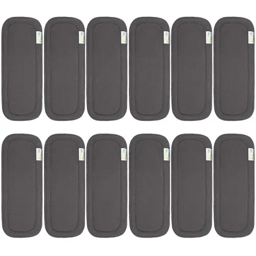 Wegreeco Reusable Soft 5 Layers 12 Pack Charcoal Inserts for Baby Cloth Diaper,High Absorbing Washable Liners