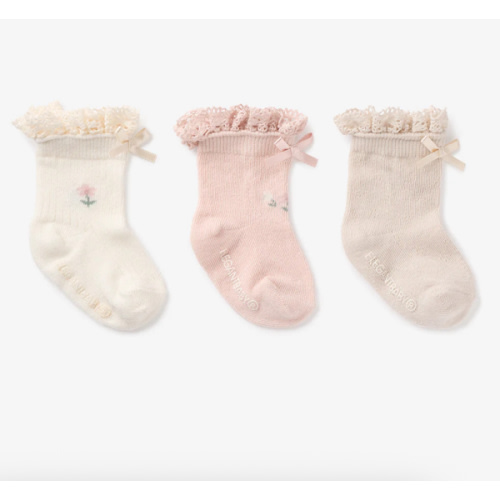 Floral Ankle Non Slip Baby Socks 3 pack – Elegant Baby