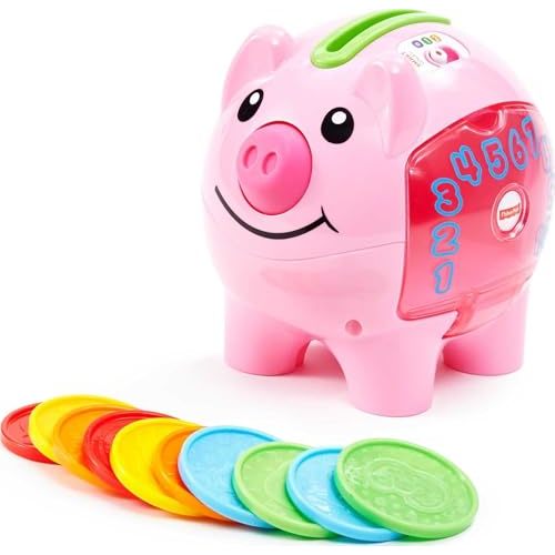 Fisher-Price Baby & Toddler Toy Laugh & Learn Smart Stages Piggy Bank with Educational Songs & Phrases for Infants Ages 6+ Months (Amazon Exclusive)