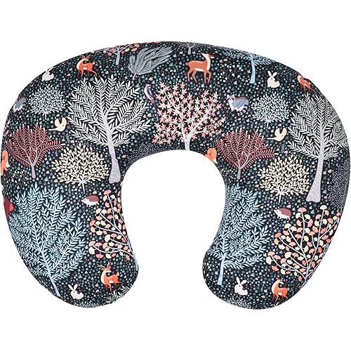 Baby Nursing Pillow Cover, Woodland Breastfeeding Pillow Slipcover Girls Boys, Nursing Pillow Case for Newborn, Soft Fabric Fits Snug On Infant, Washable and Breathable, Animals