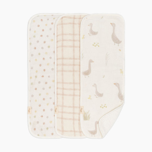 Cotton Muslin and Terry Burp Cloth Set (3 Pack) - Charlie Goose