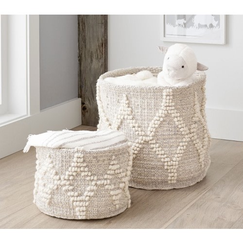 Metallic Woven Wool Storage | Nursery Storage | Pottery Barn Kids