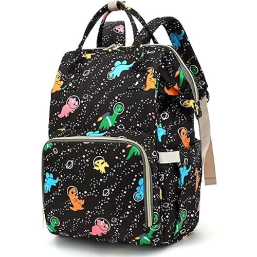 Dinosaur Baby Diaper Bag Backpack for Girls Boys, Xunteny Waterproof Large Maternity Nappy Bags for Mom