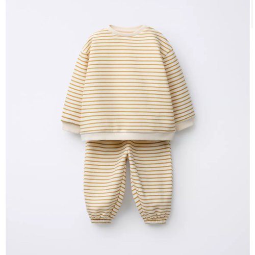 SWEATSHIRT AND STRIPED JOGGER PANTS SET - Ocher | ZARA United States