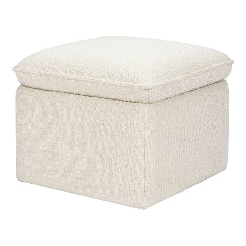 Babyletto Cali Storage Ottoman in Ivory Boucle, Greenguard Gold Certified