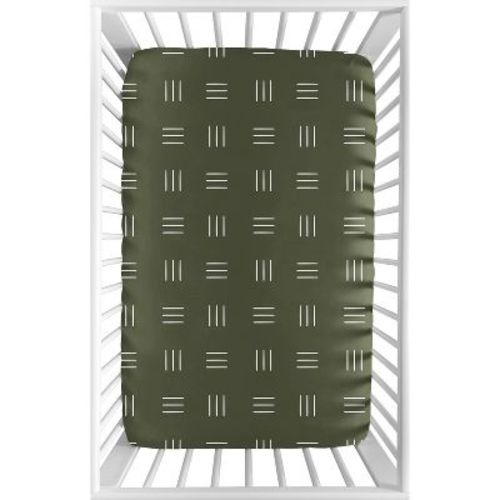 Sweet Jojo Designs Boy Or Girl Gender Neutral Unisex Baby Fitted Mini Crib Sheet Jungle Animals Collection Green And White