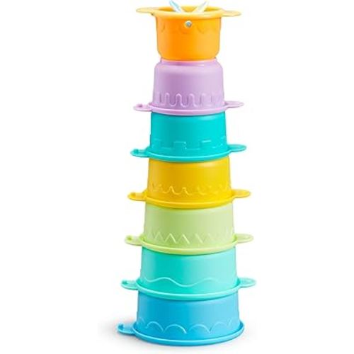 Munchkin Connect-A-Cup Bath Toy, Stacking and Straining Cups for Baby and Toddler