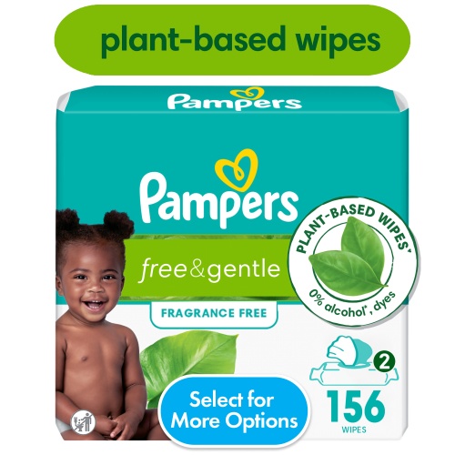 Pampers Free & Gentle Baby Wipes, 2-Pack 126 Wipes (Select for More Options)