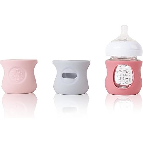 3 Pack Silicone Sleeve for Avent Natural Glass Baby Bottles, Compatible Philips Avent Glass Natural Baby Bottle, 4 oz