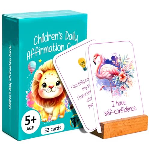 BHW- Daily Positive Affirmations Cards for Kids Mindfulness Skills Positive Messages Inspirational Card Mindful Kids Cards Kindness Notes Kid Affirmation Meditation Cards for Teens 52Pcs