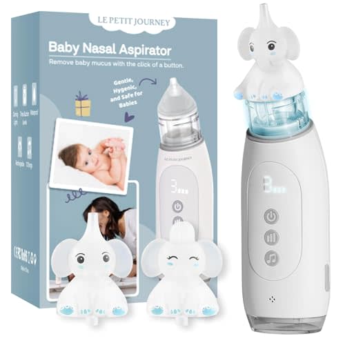 Nasal Aspirator for Baby with Elephant Tip, Electric Baby Nose Sucker, Baby Nasal Aspirator, Nose Sucker for Baby, Electric Nose Suction for Baby, Booger Sucker for Baby & Toddler with Music and Light