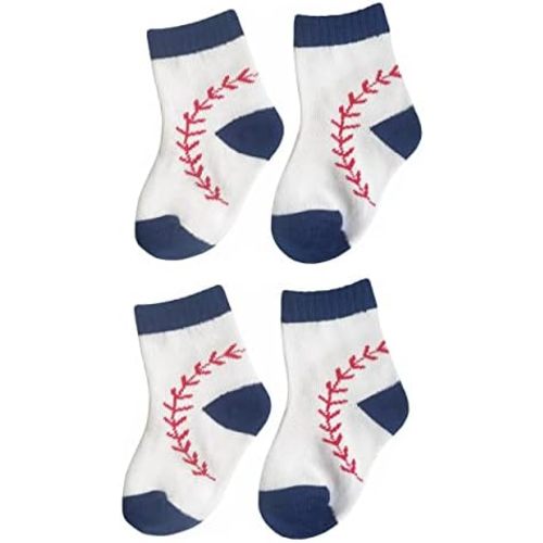 BAICAIYU Baby First Birthday Baseball Socks 2 Pcs Boys and Girls Newborn Socks Medium Tube Cute Baby Baseball Outfit