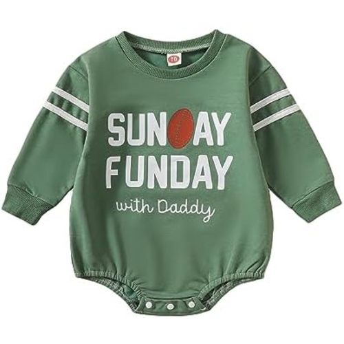 Eadrioss Newborn Baby Football Outfit Infant Boys Girls Game Day Crewneck Shirts Romper Sweatshirt Onesie Football Clothes