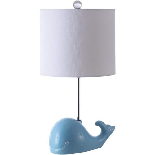 Safavieh Kids Lighting Collection Walter Whale Blue Ceramic 19-inch Bedroom Living Room Home Office Desk Nightstand Table Lamp (LED Bulb Included)