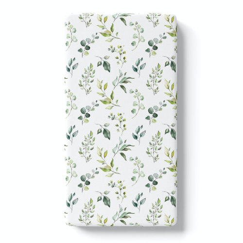 Honey Lemonade Ultra Soft Fitted Crib Sheet with Eucalyptus Pattern – Cozy and Stylish, Fits Standard Crib 52x28x7 inches | Wayfair