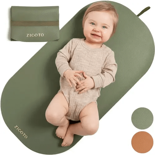 Beautiful Baby Diaper Changing Mat Made of Vegan Leather - Soft and Easy to Wipe Changing Pad for Travel or at Home Use - Lightweight and Foldable Mat That Perfectly Fits Into Any Diaper Bag
