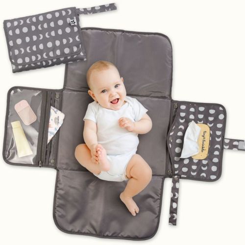 Tiny Twinkle Portable/Foldable Waterproof Diaper Changing Pad with Smart Wipes Pocket (Luna)